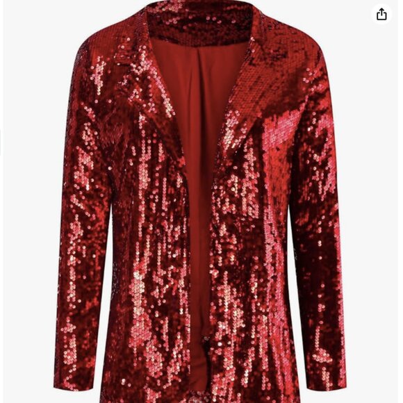 Red Sequin Blazer - Picture 3 of 3